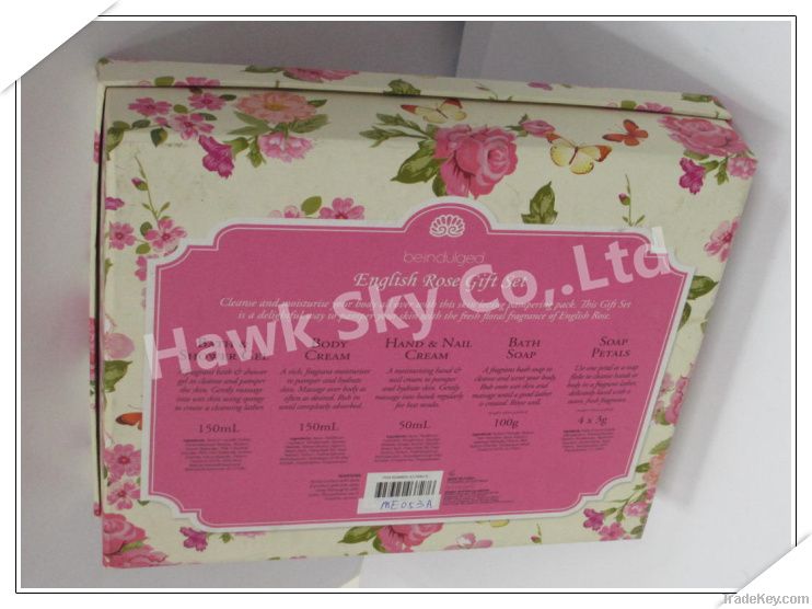flower pattern paper boxes/paper box with window bottom