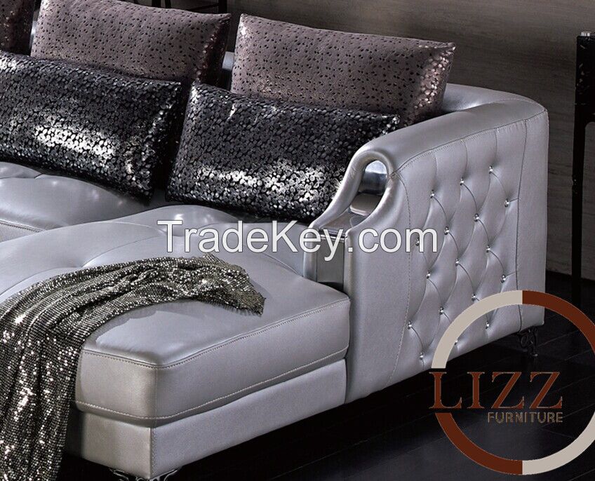 Home Decorators Living Room Furniture Genuine Leather Sofa L.B3077