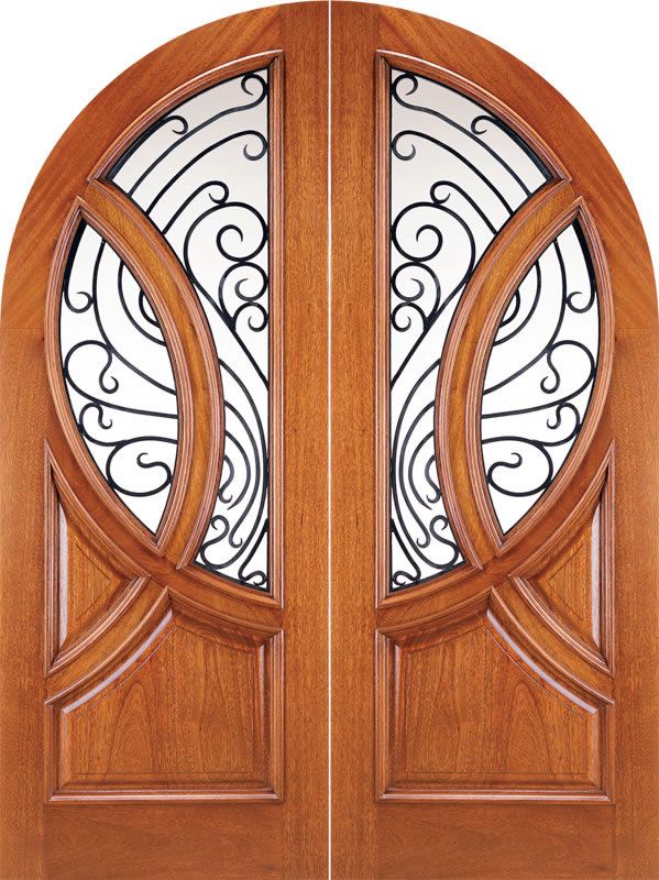 arched half glass interior wood doors design