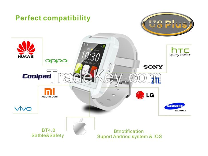 New U8 plus bluetooth smart watch compatible with both Android system and IOS system