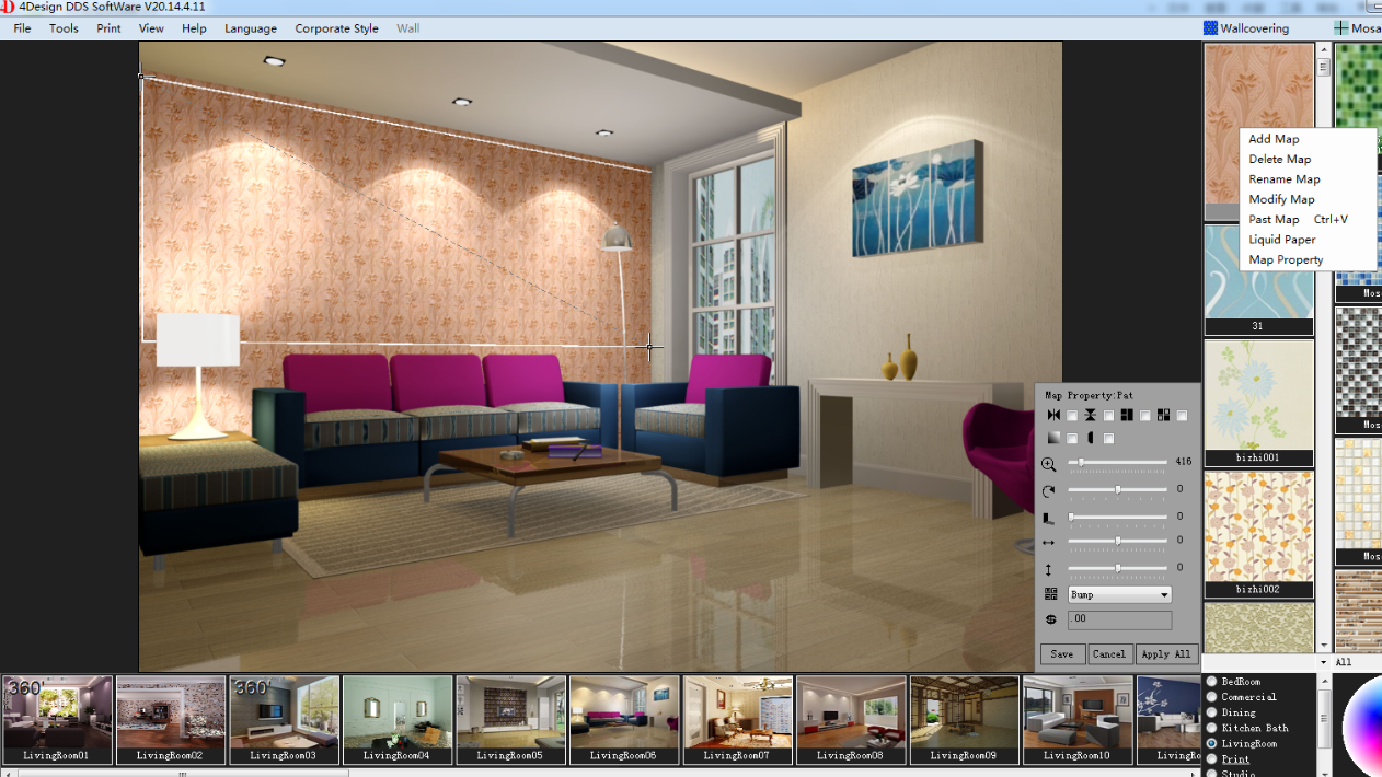 4Design Software for Wallpaper Design and Rendering