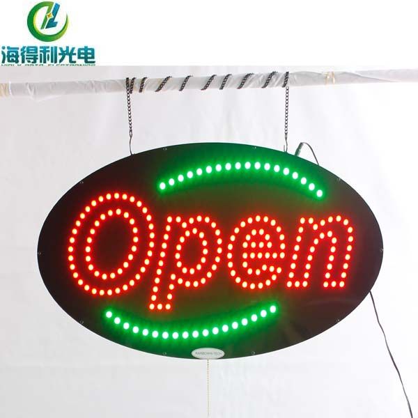 oval shape shining animated open electronic led signs China 