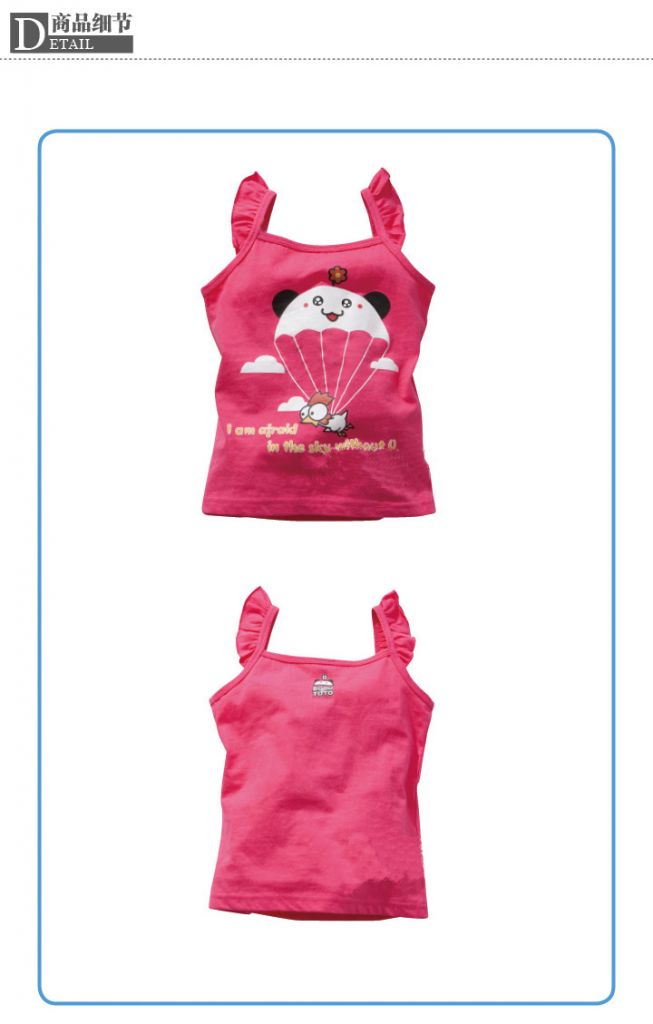 Children girl cotton T-shirts kids tank top