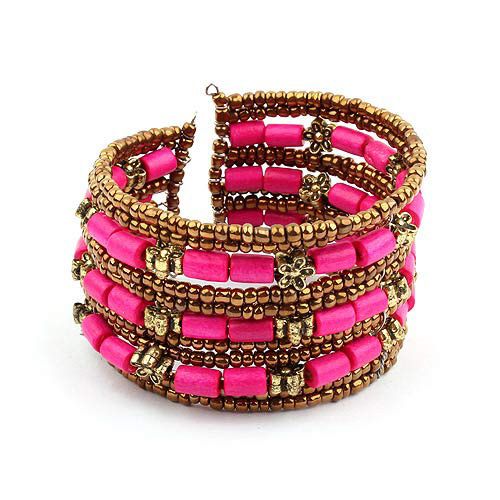 Fashion Multicolor Beads Bangles -Purple