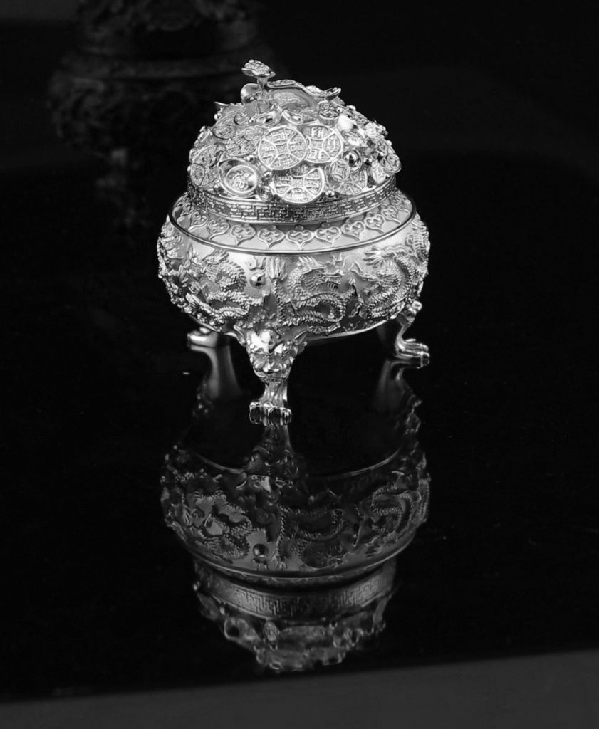 Silver Nice Dragon Incense Burner