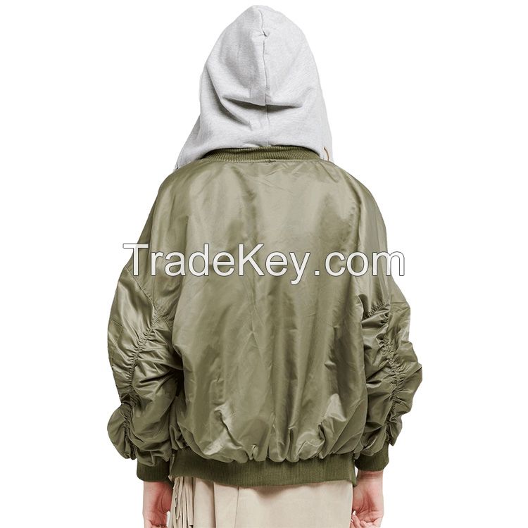 Cheap Price Satin Jackets/ Embroidered Men Bomber Satin Baseball Jackets