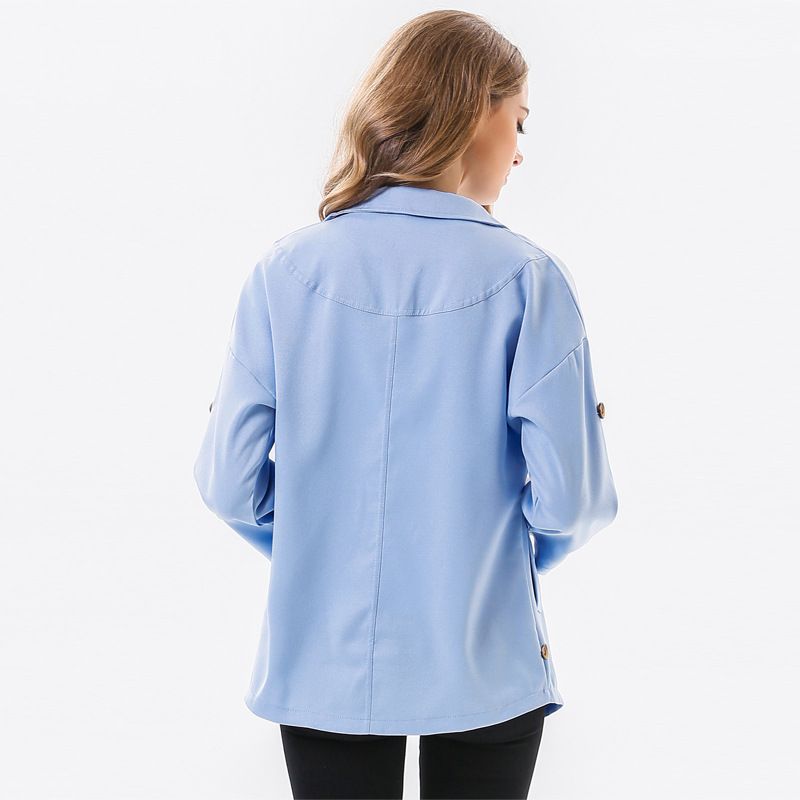 Korean spring autumn blank big lapel cardigan loose leisure women jacket