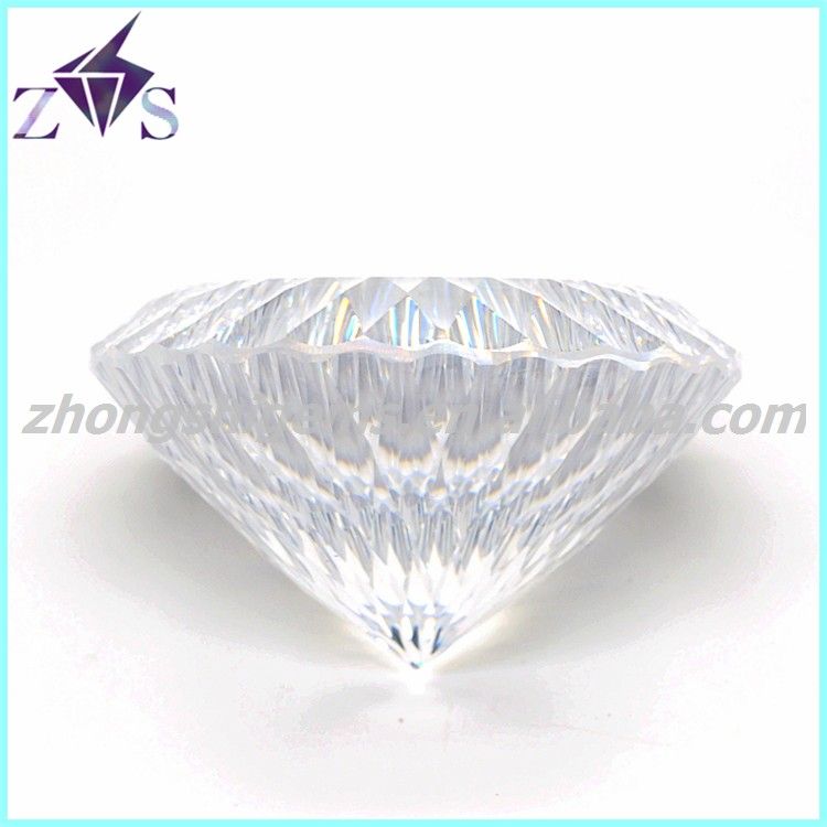 Popular low price round shape white synthetic cz gemstones