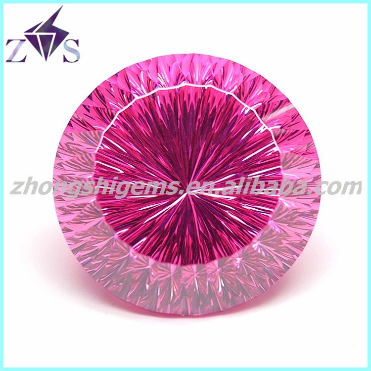 Popular low price round shape white synthetic cz gemstones