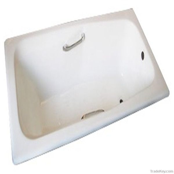 Rectangular cast-iron bathtub