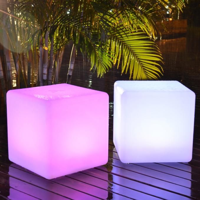 16 color changing illuminated Remote control waterproof IP65 outdoor use RGB LED cube chair 