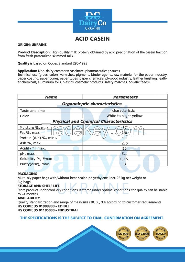 Acid casein