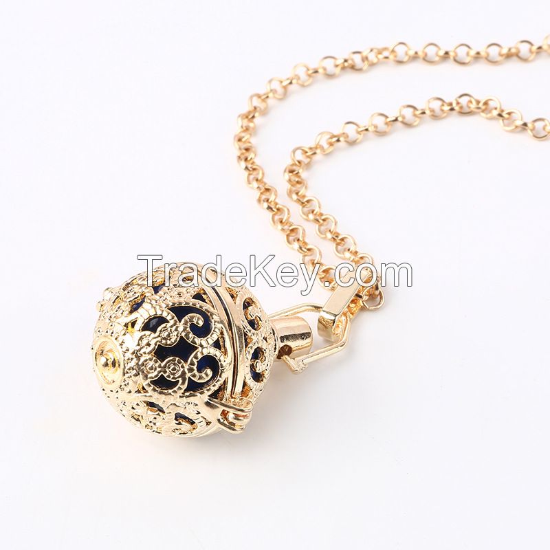 Fashion Jewelry 2016 Gold Chime Ball Angel Caller Cage Pendant Necklace