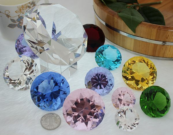 crystal diamond paperweight, crystal wedding gift