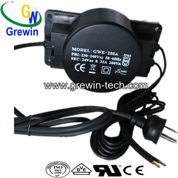 IP68 220v 24v 105va waterproof AC-AC toroidal transformer for outdoor landscape lamp China