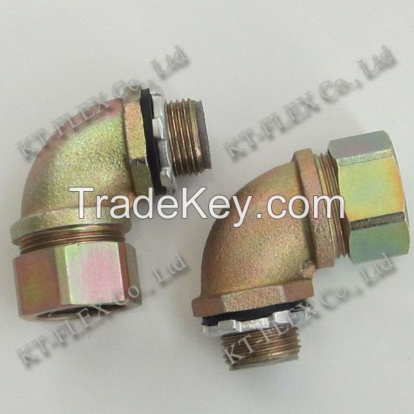 Iron flexible electrical conduit connector 90 degree angle connector