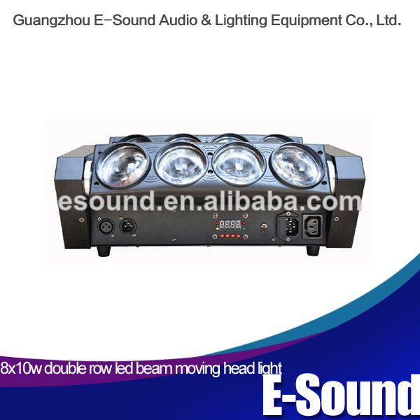 double row 8x10w led beam moving head light