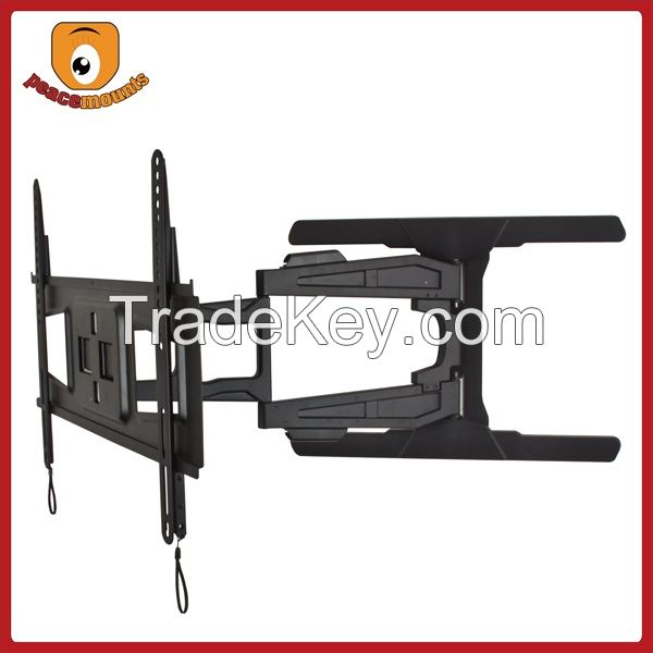 Large screen retractable Ultra-Slim Single arm Tilt and Swivel Economical Flat Panel TV Wall Mount