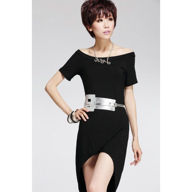 high quality urban dress with belt cotton material 