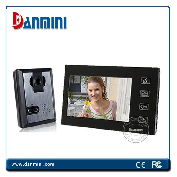 7 inch Wires Video Door Phone with Night Vision, handfree multi-apartme