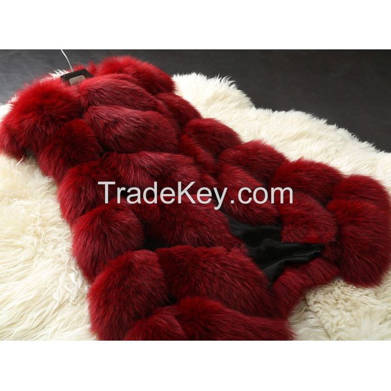 2017new imitation fox fur stitching imitation fur vest Miss Ma Jia