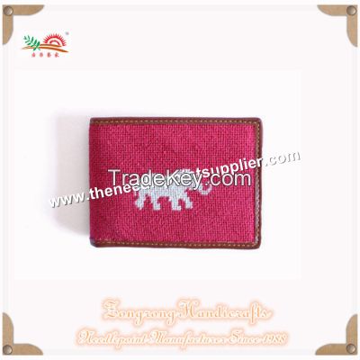 Elephant Needlepoint Wallet