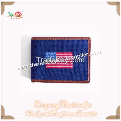 America Flag Needlepoint Wallet