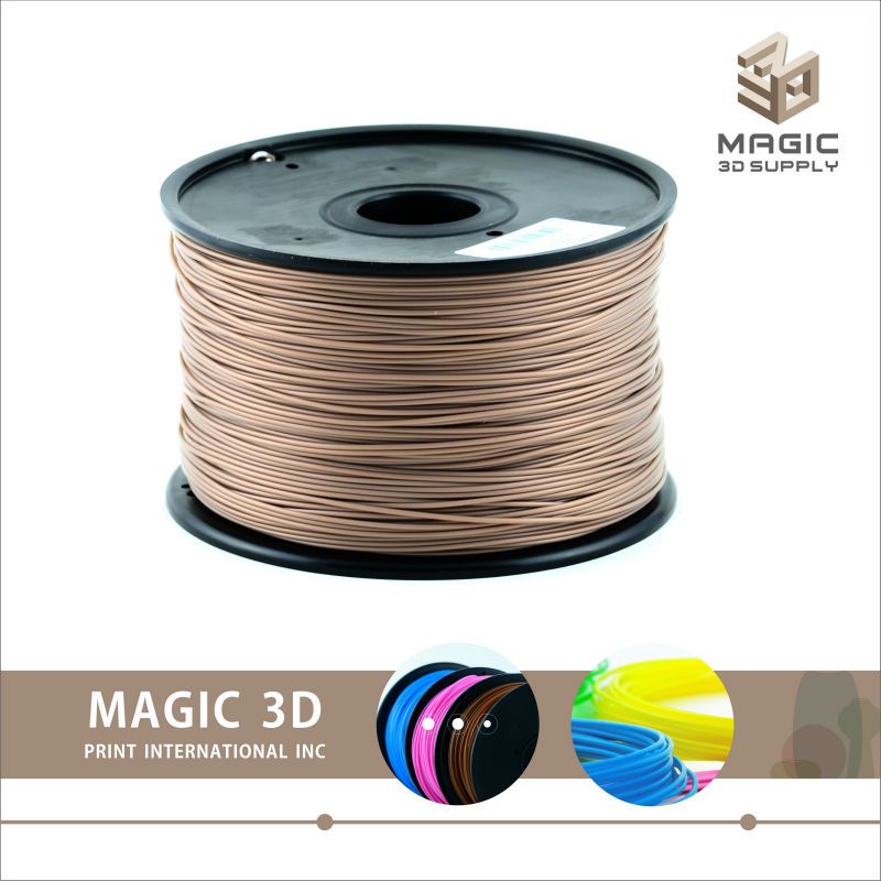 PLA 3d filament 1.75mm/3mm for 3d printers 1kg/spool tan color