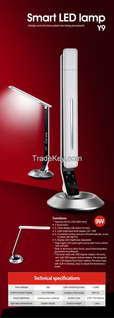 Modern design smart led desk lamp with brightness adjust&amp;amp; alrm set &amp;amp; sleep time set   