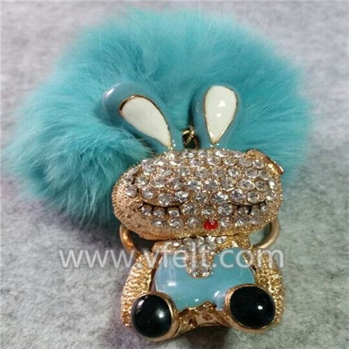 Real Rabbit fur keychain