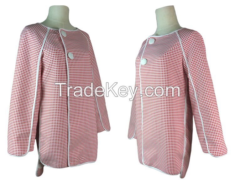 New Design Red Plaid Raglan Sleeve Coat for Ladies