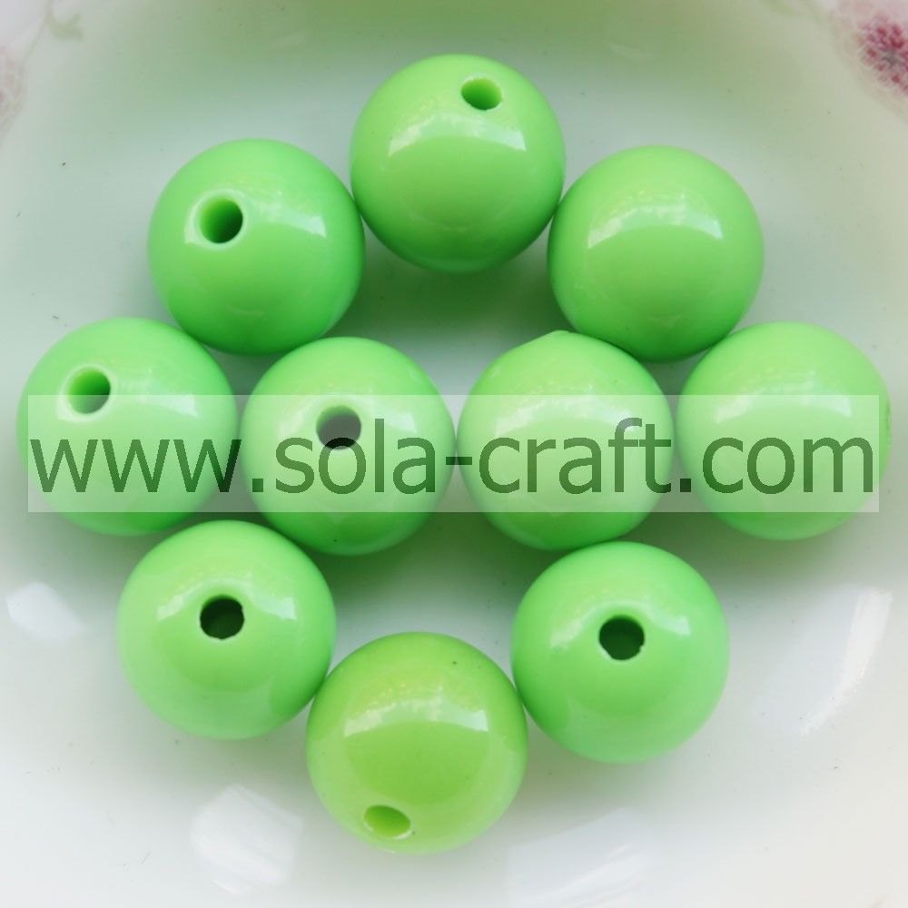 Various colors acrylic solid round smooth beads for wholesale