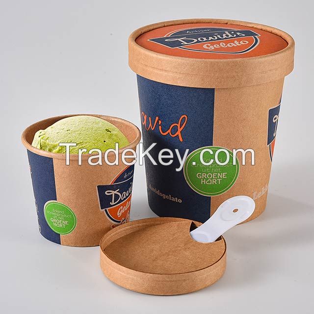 Custom logo paper ice cream cup