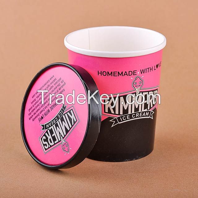 Custom logo paper ice cream cup