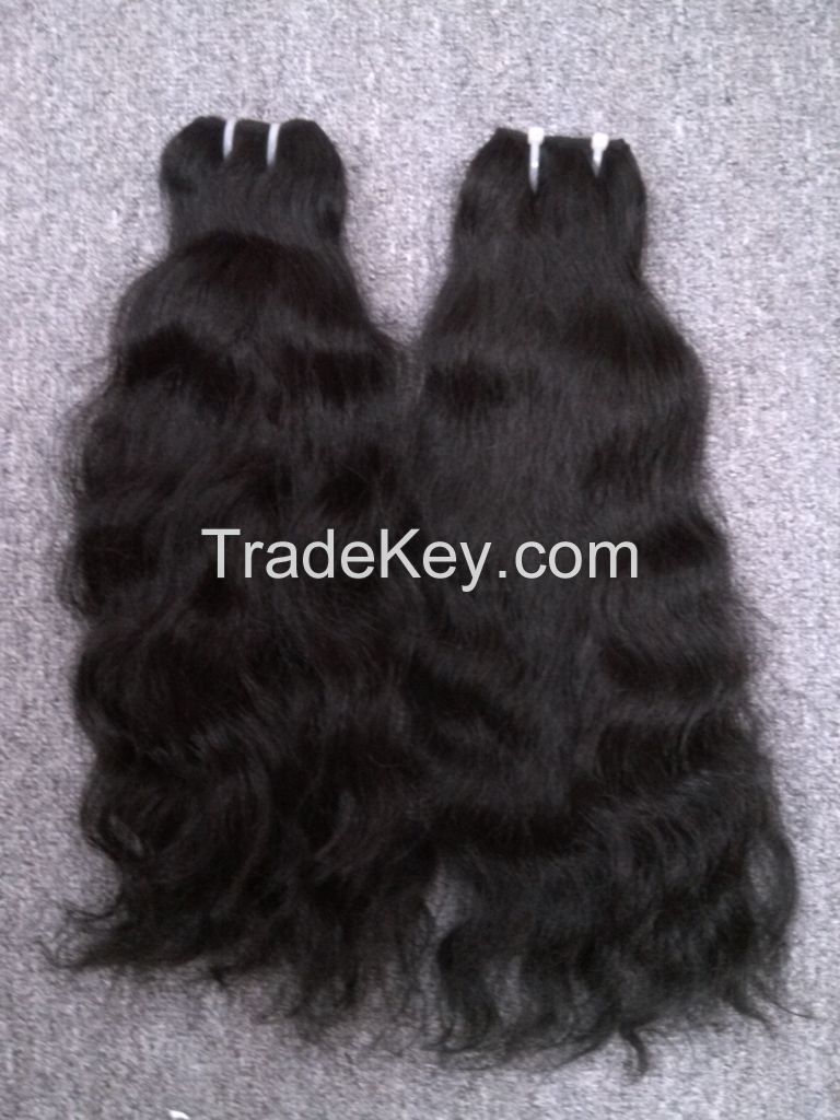 wavy machine weft hair