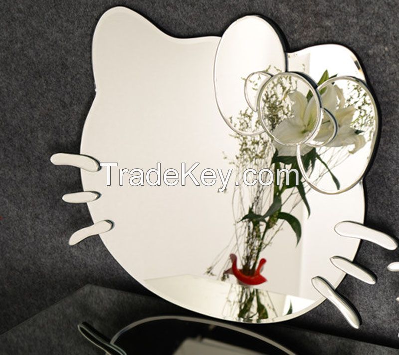 2015 hot decor mirrors, decorative mirrors, wall art decor mirrors for children bedroom, cheap hello kitty home decorations