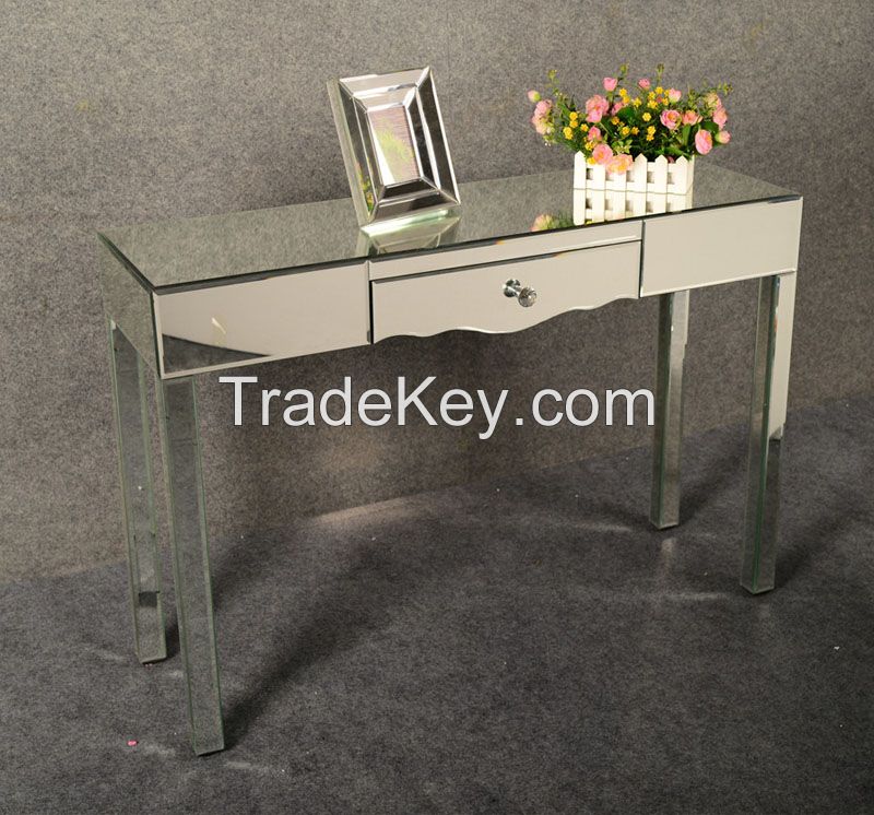 cheap wholesale mirrored console table, hot dressing table with mirror for bedroom and living room, bedroom furniture for home decorations