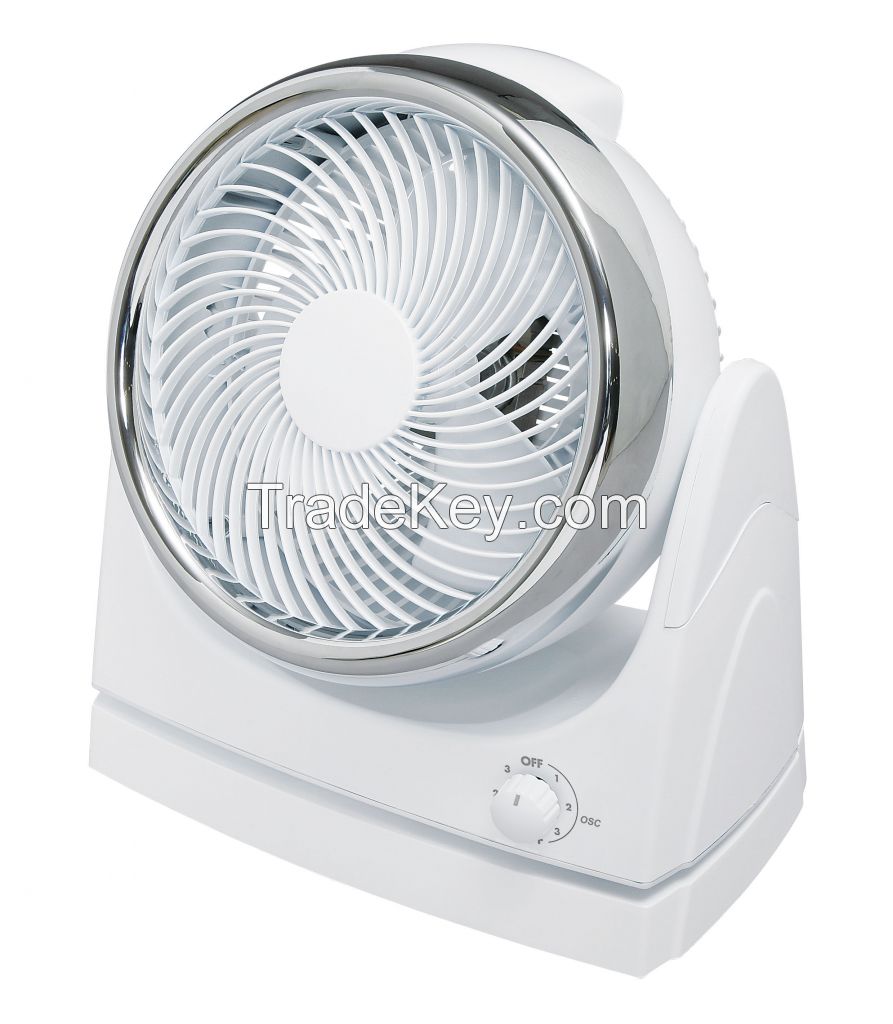 10 inch air circulator with 3 speed, 90 vertical adjustable fan head, 90 oscillation