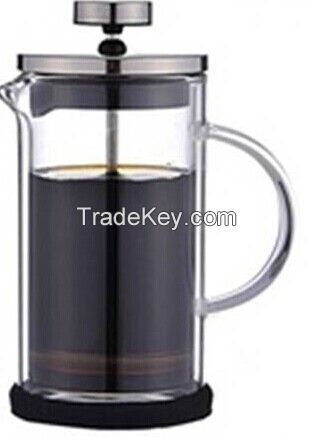 Borosilicate double wall glass french press coffee maker in 350ml