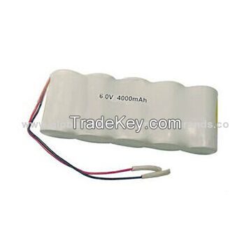 NiCd battery pack for emergency lights, high temperature, D size, 4000