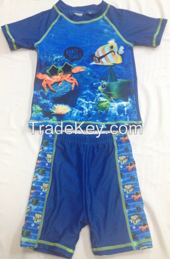 Kids Swimsuit Cartoon Design Rashguard and Panty