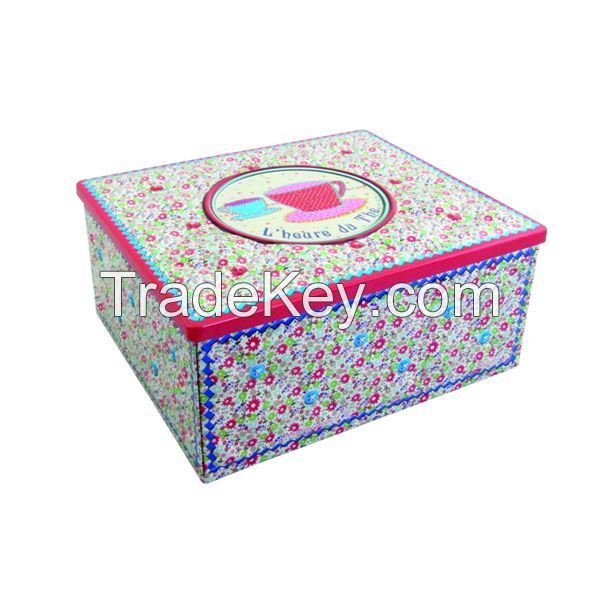 glossy square valentine gift tin box factory