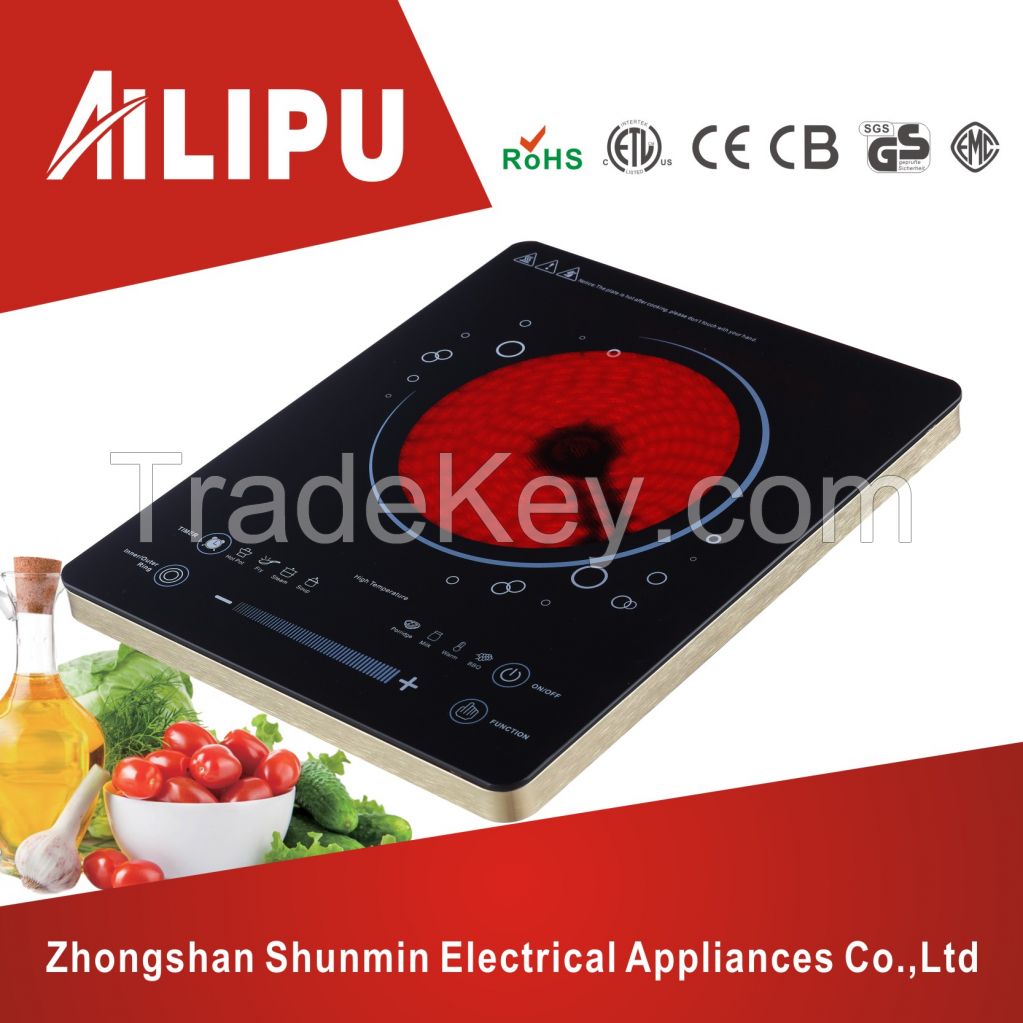 Ultra Slim Infrared Cooker with Touch & Sliding Controller/No Radiation Ceramic Hob/Ultra Thin Electric Ceramic Cooker