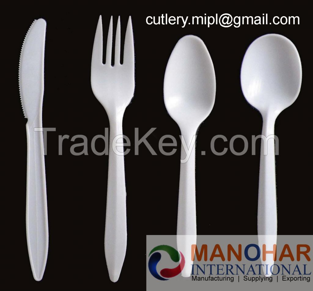 Disposable plastic cutlery , Spoon , fork , knife , Drinking straw