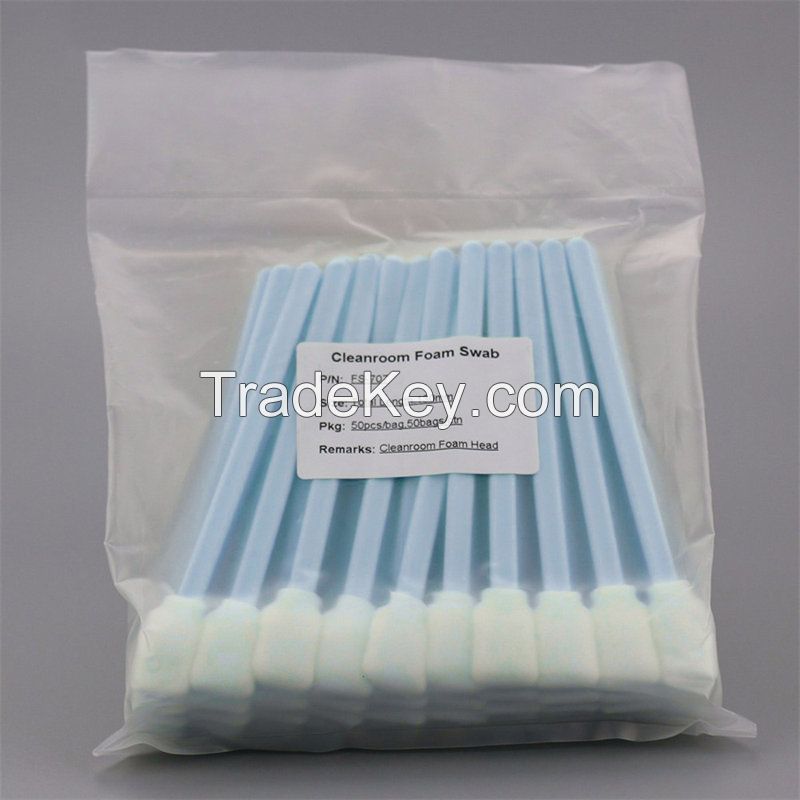 Chinese Factory Customized Large Rectangular Head Cleanroom Foam Cleaning Swab Stick