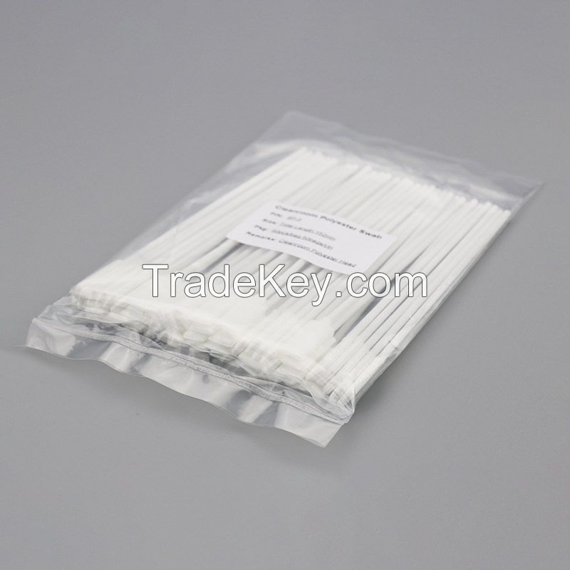 Square Head Polyester Cotton Swab Stick with White Handle