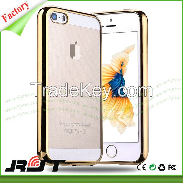 Transparent Clear Ultra Thin Electroplate Soft TPU Cell Phone Cases for iPhone 6