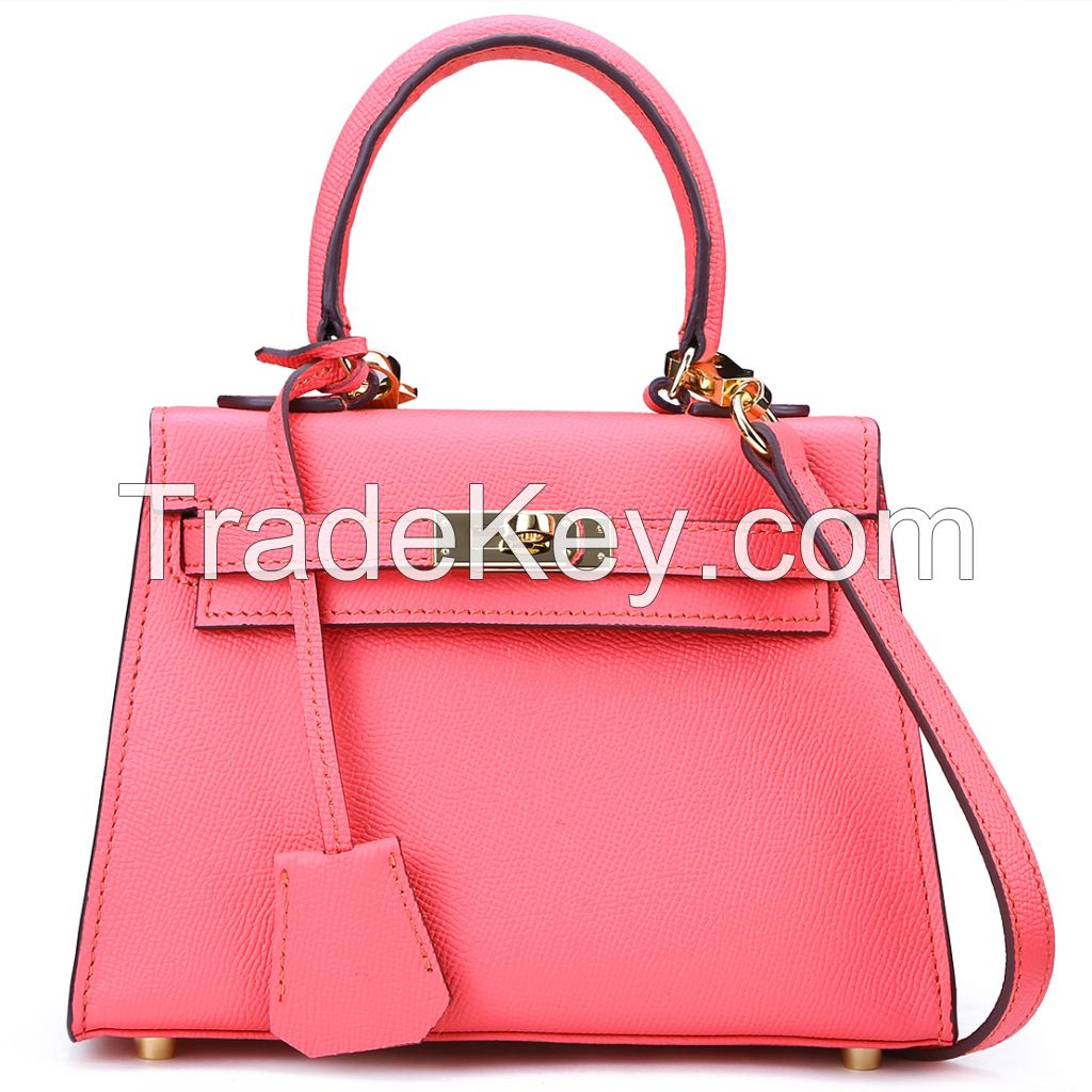 genuine leather top handle women handbags