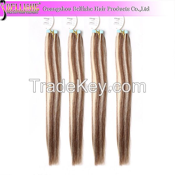 Popular tape hair 100 human hair skin weft hair