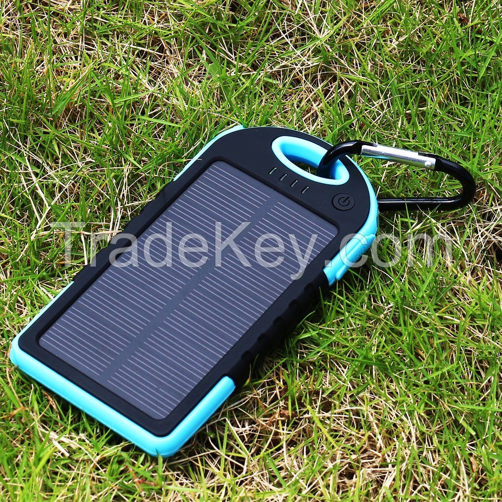 New products for 2015 solar power bank 5000mAh portable solar panel solar charger